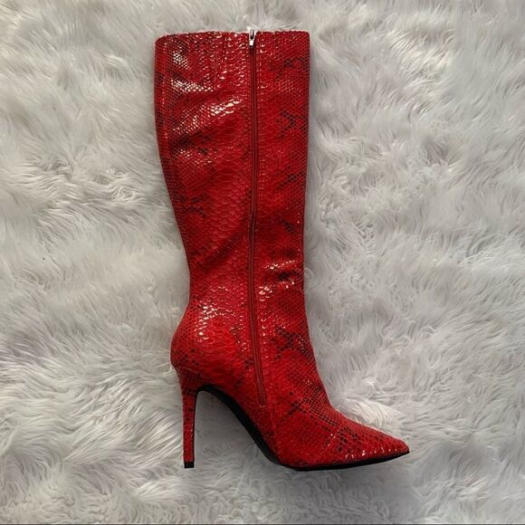 INC Rajel Red Snake Boots - Picture 6 of 9